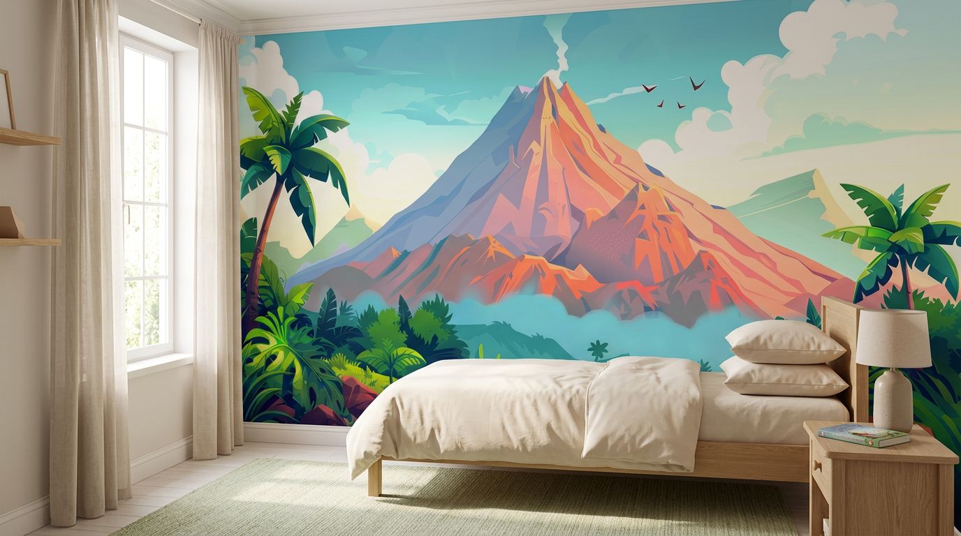 Vibrant Volcano Jungle Adventure — room mockup 1