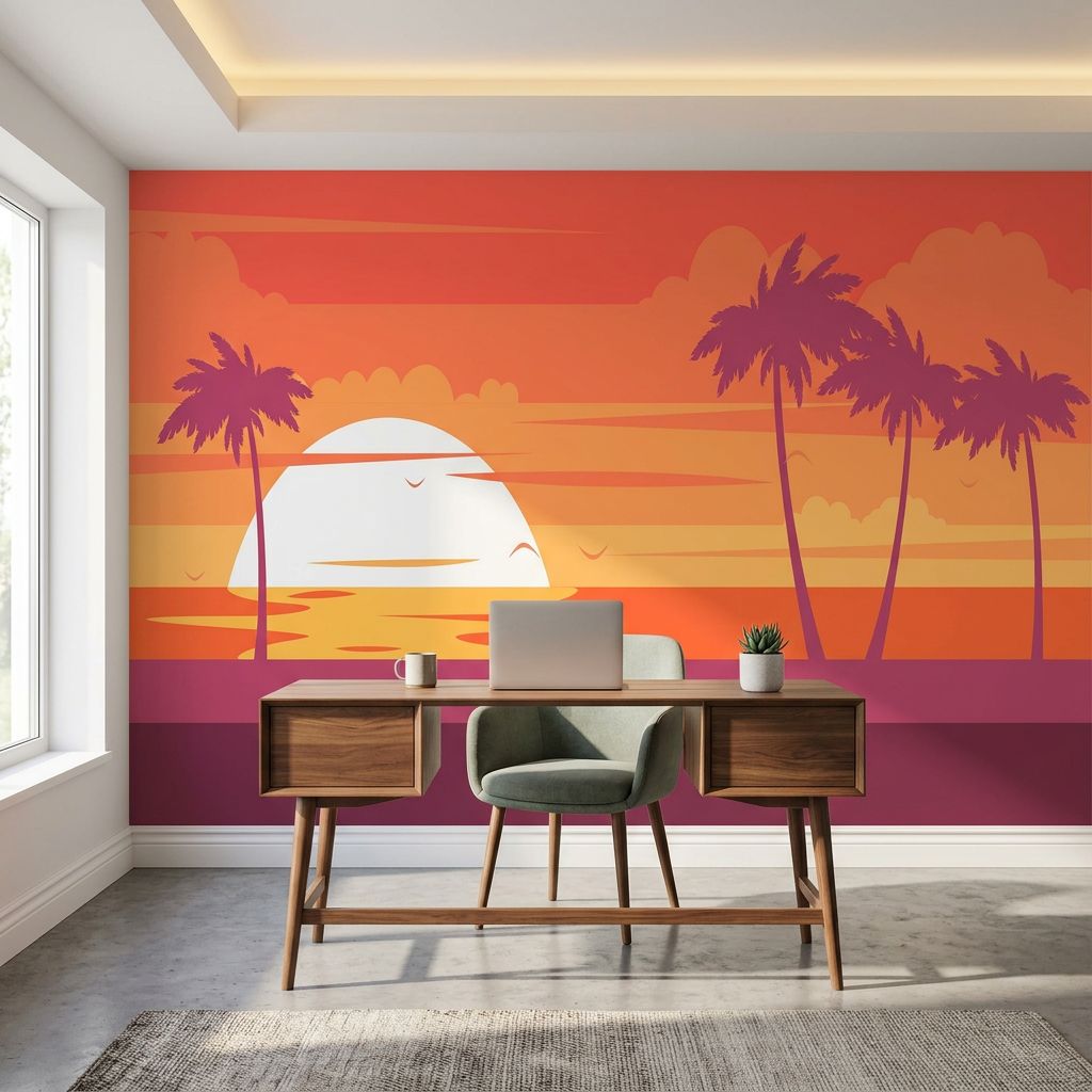 Escape to paradise illustration — room mockup 3