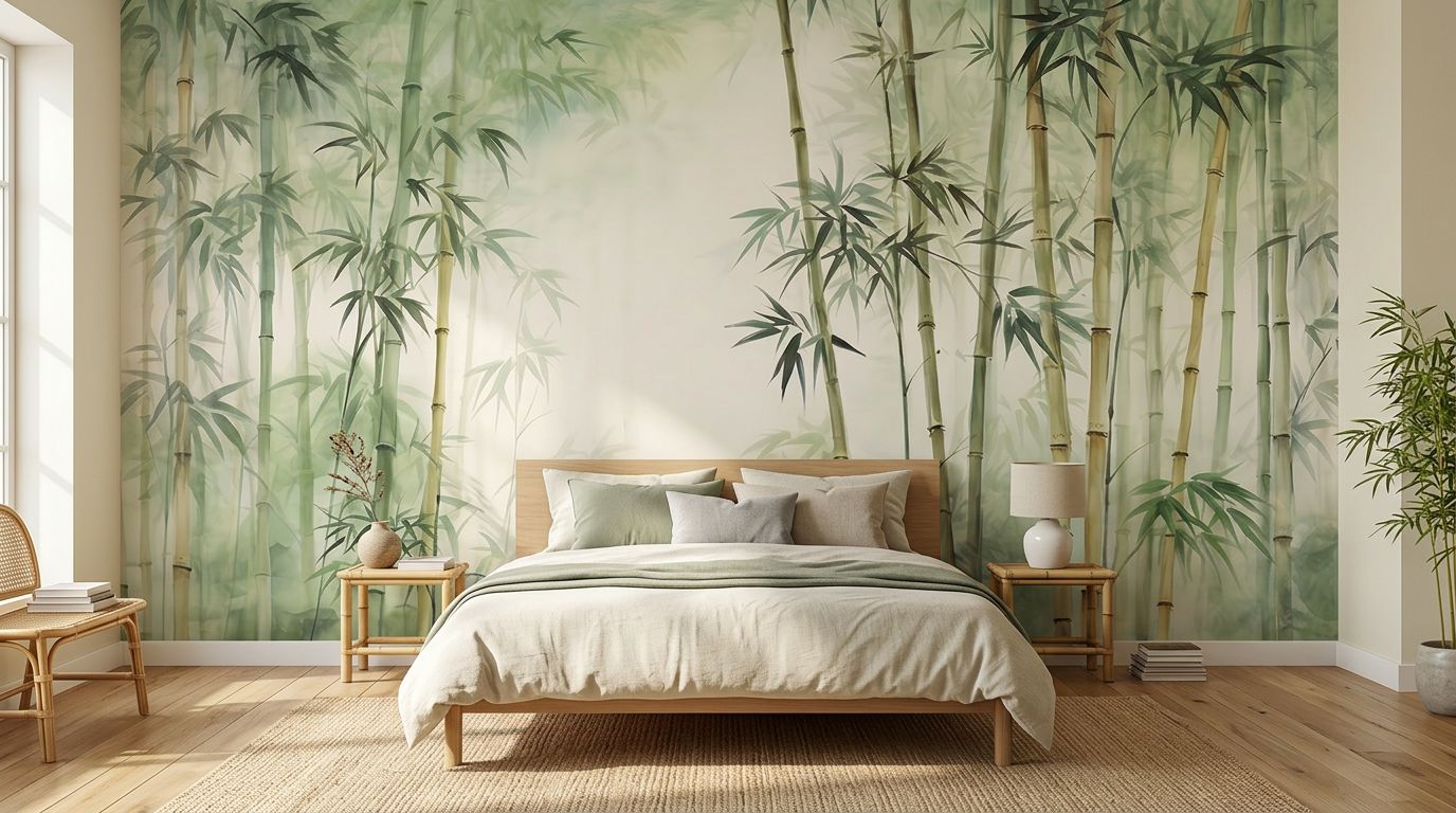 Serene Bamboo Forest Watercolor