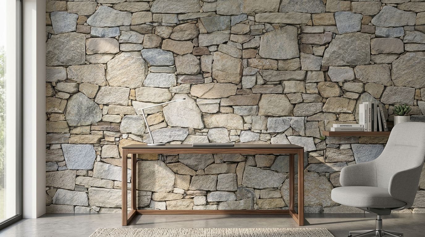 Natural Stone Wall Feature — room mockup 3