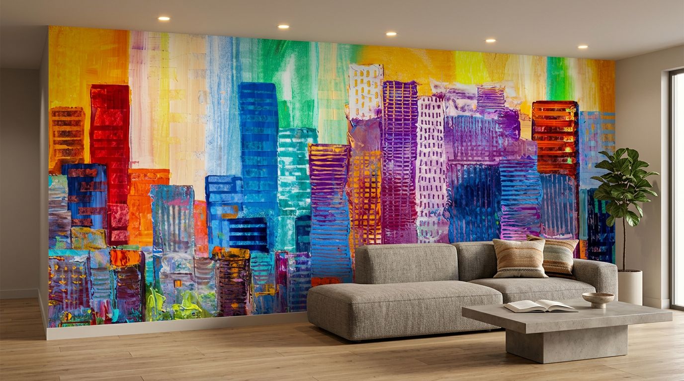 Vibrant Abstract Cityscape Art