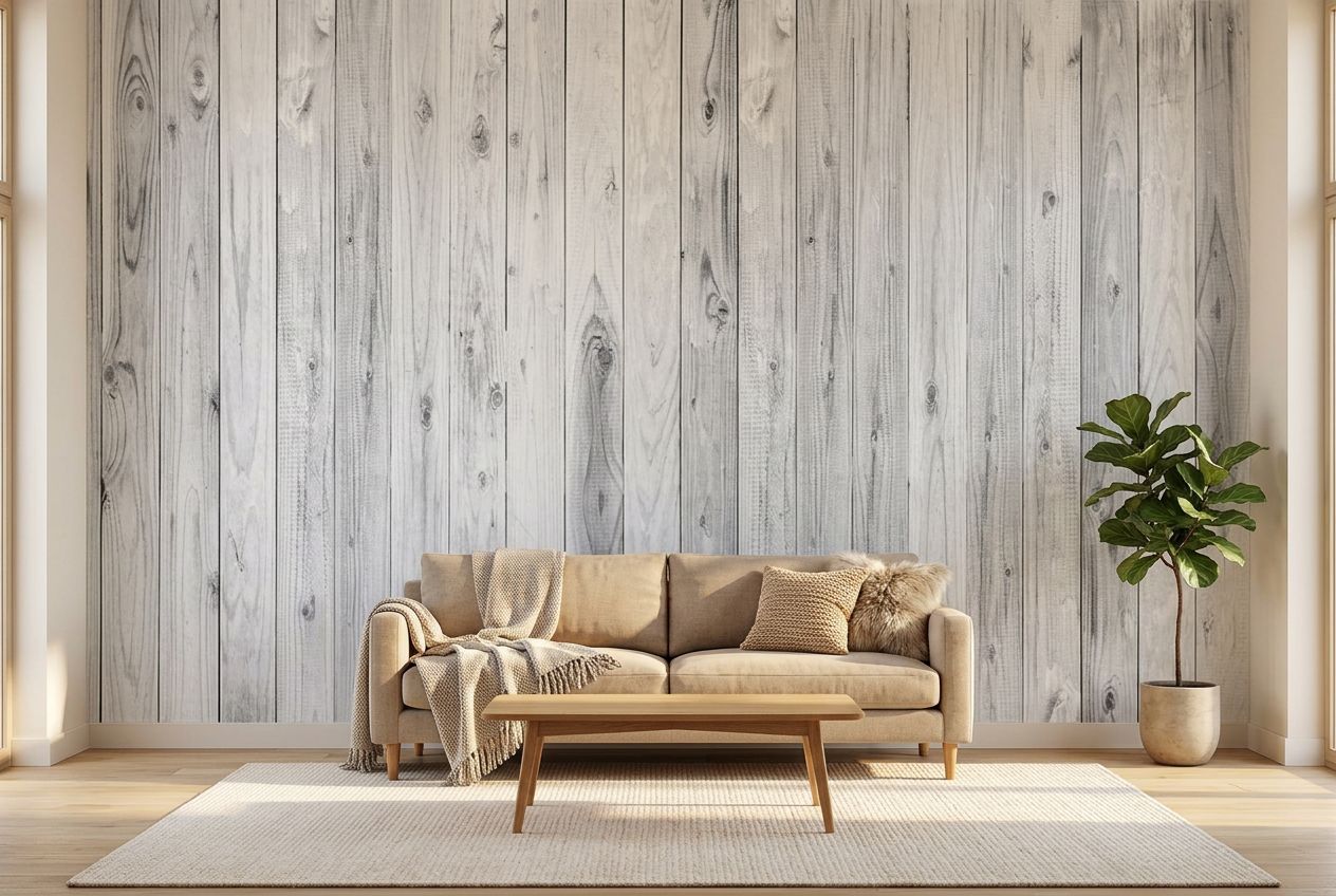 Whitewashed Wood Wall