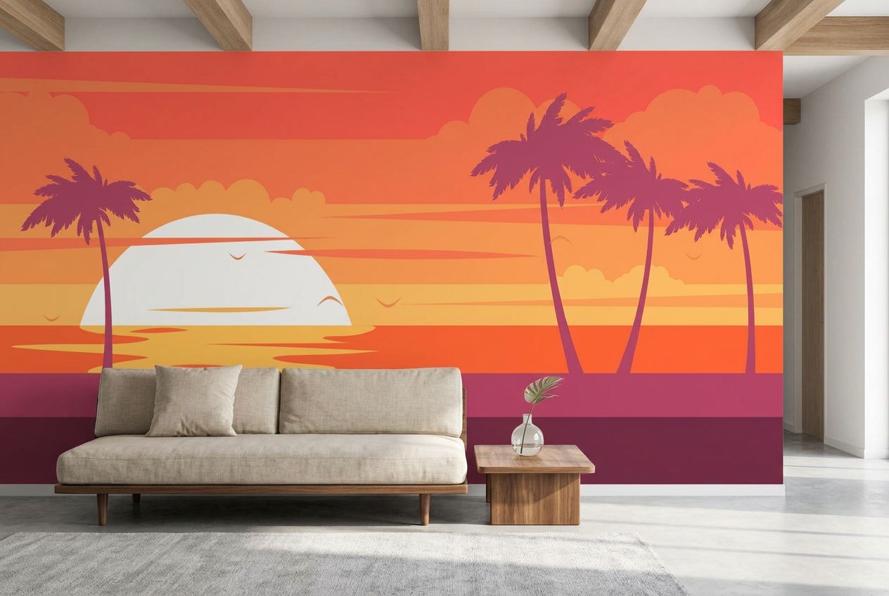 Escape to paradise illustration — room mockup 2