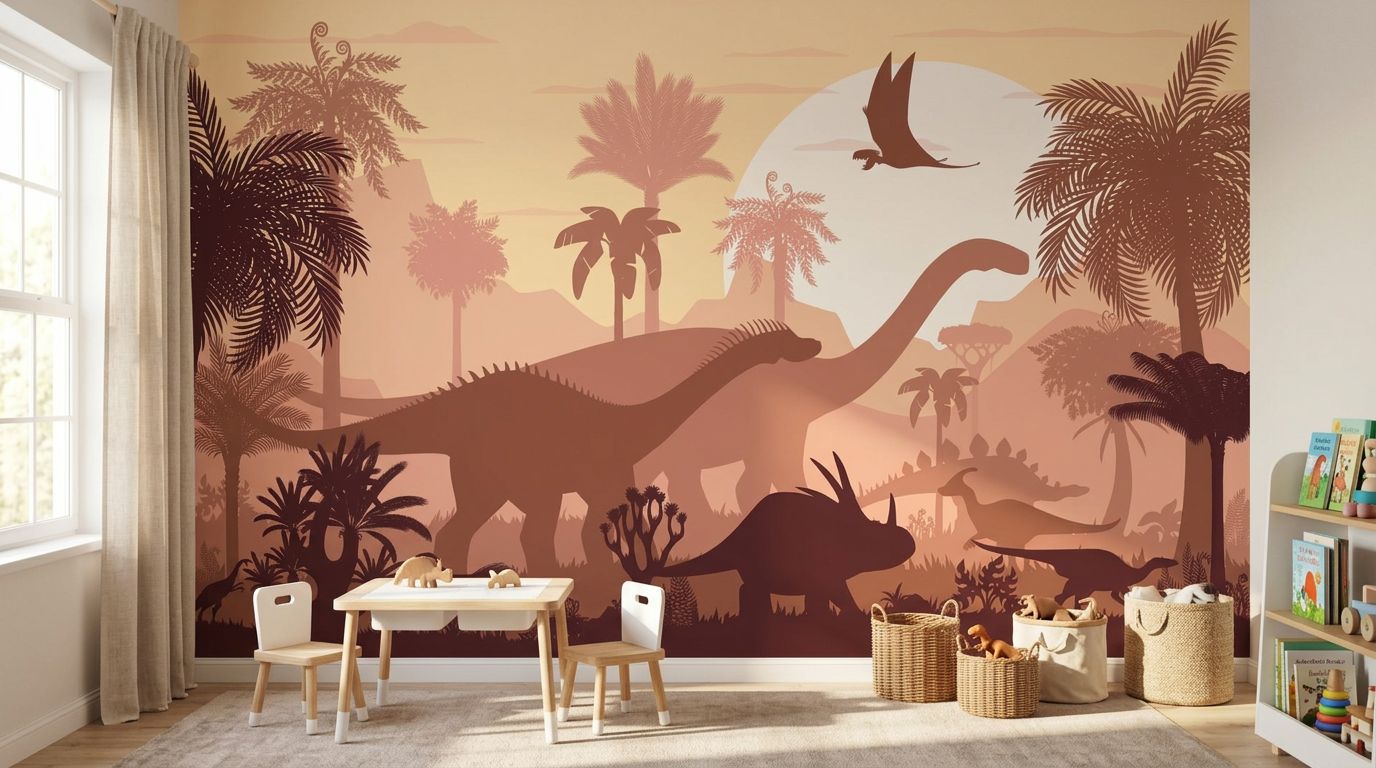 Prehistoric World Silhouettes — room mockup 3