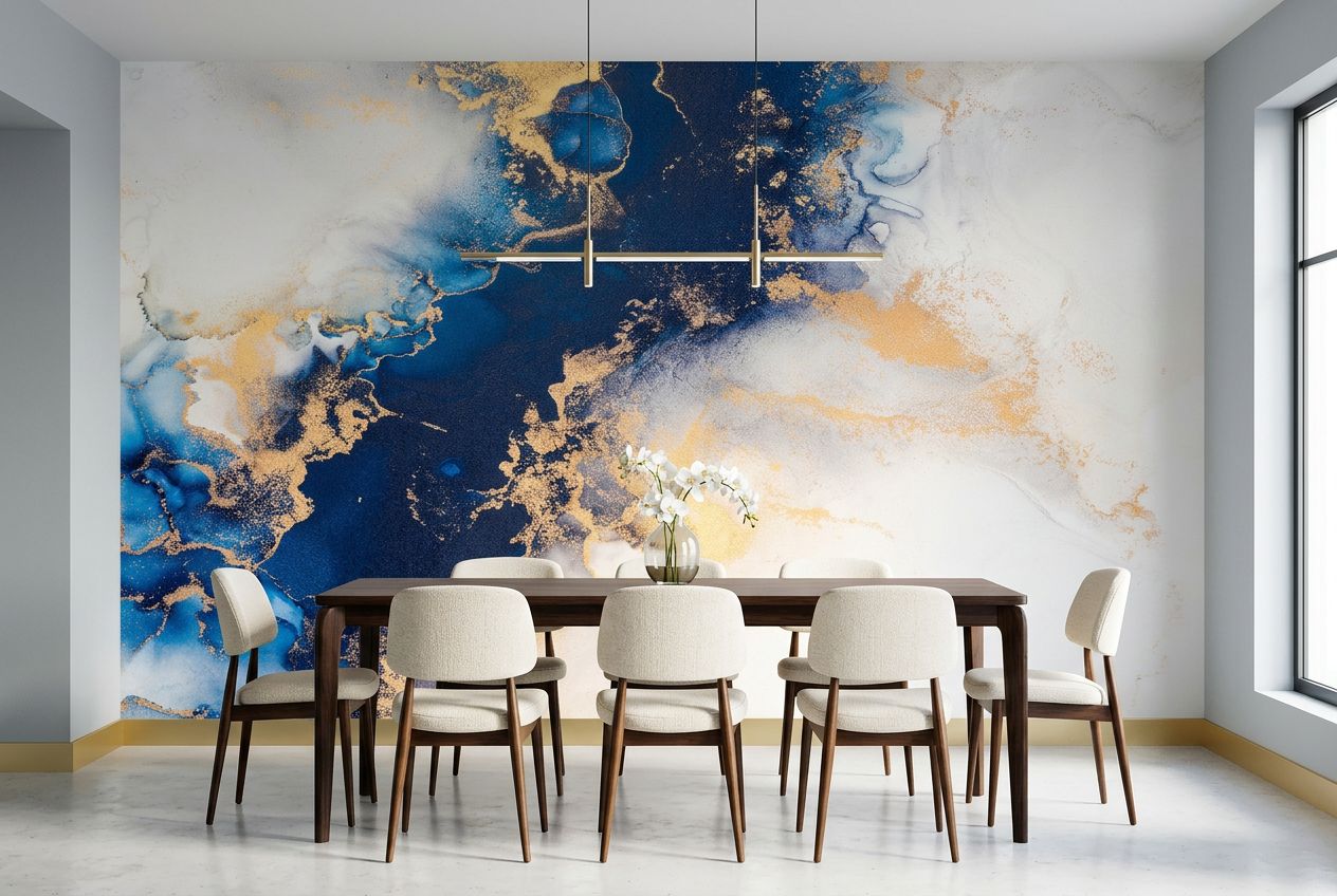 Deep Blue & Gold Marble — room mockup 2