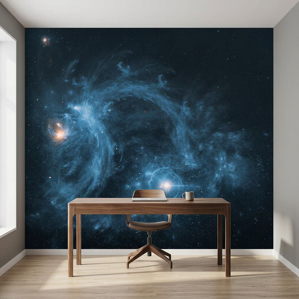 Galaxies merging — room mockup 2
