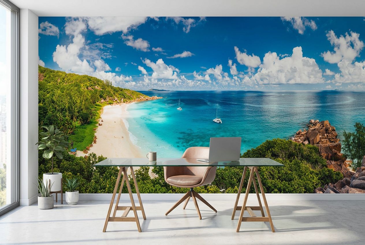 Grand Anse beach Seychelles — room mockup 3
