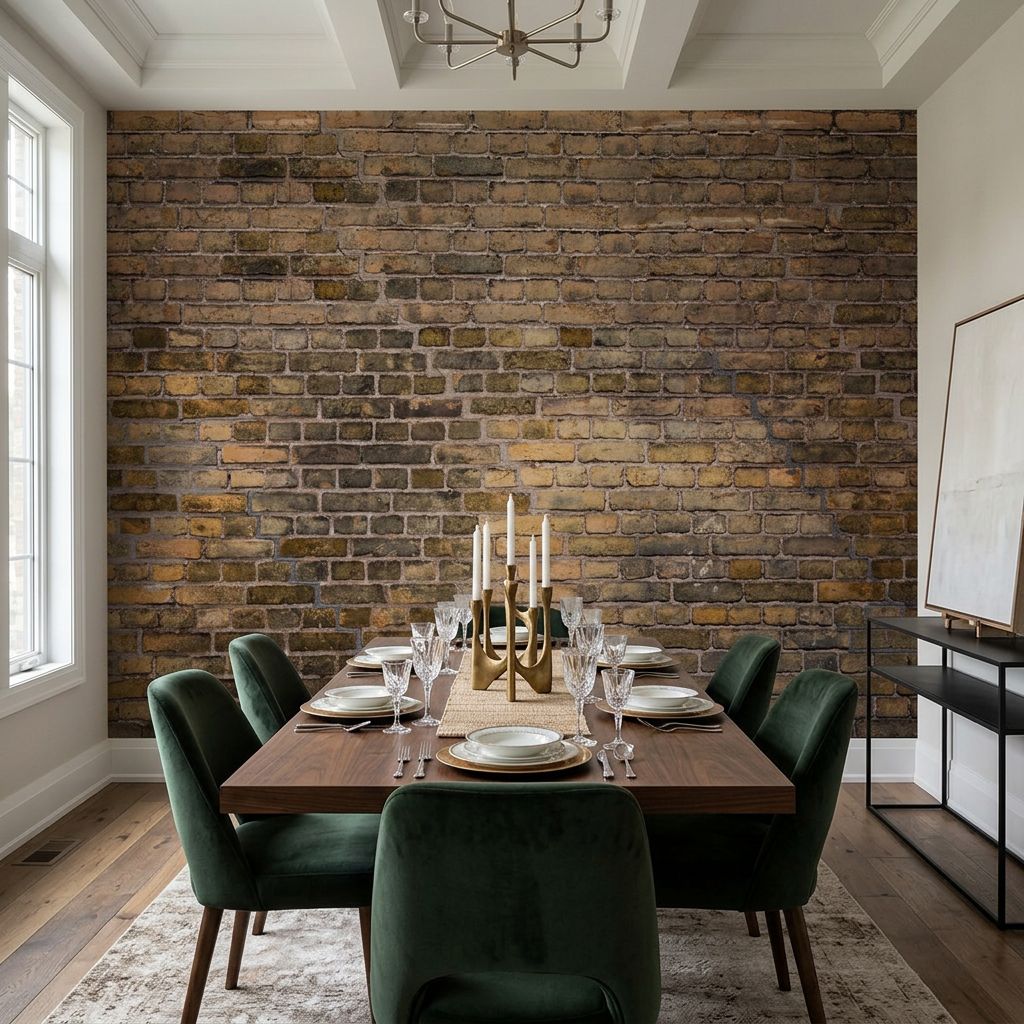 Vintage Old Brick Wall Texture — room mockup 3