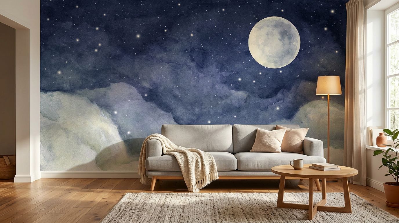 Watercolor night sky — room mockup 3