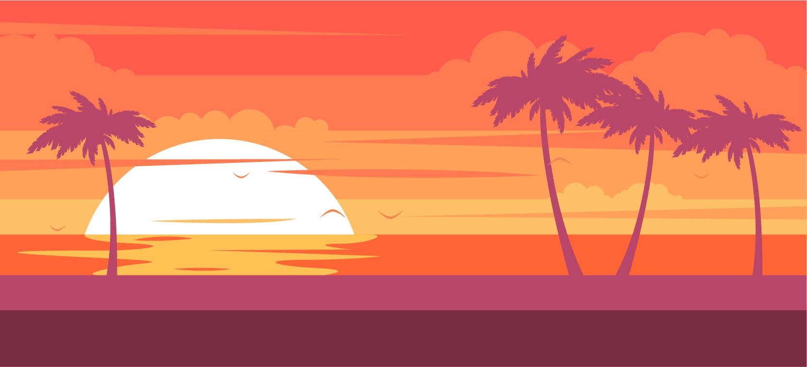 Escape to paradise illustration
