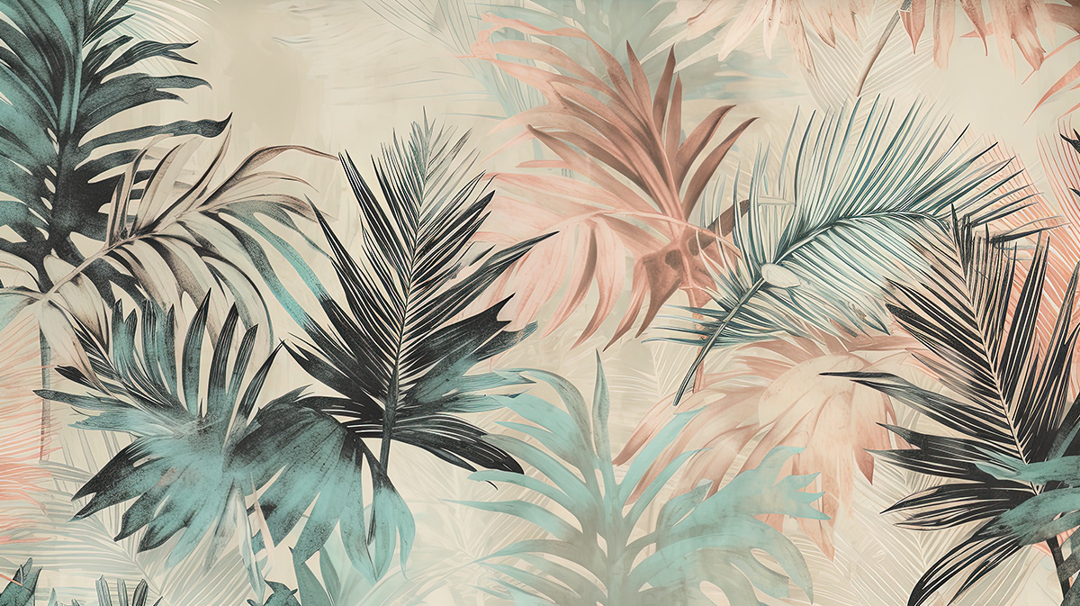 Watercolor Tropical Leaf Pattern