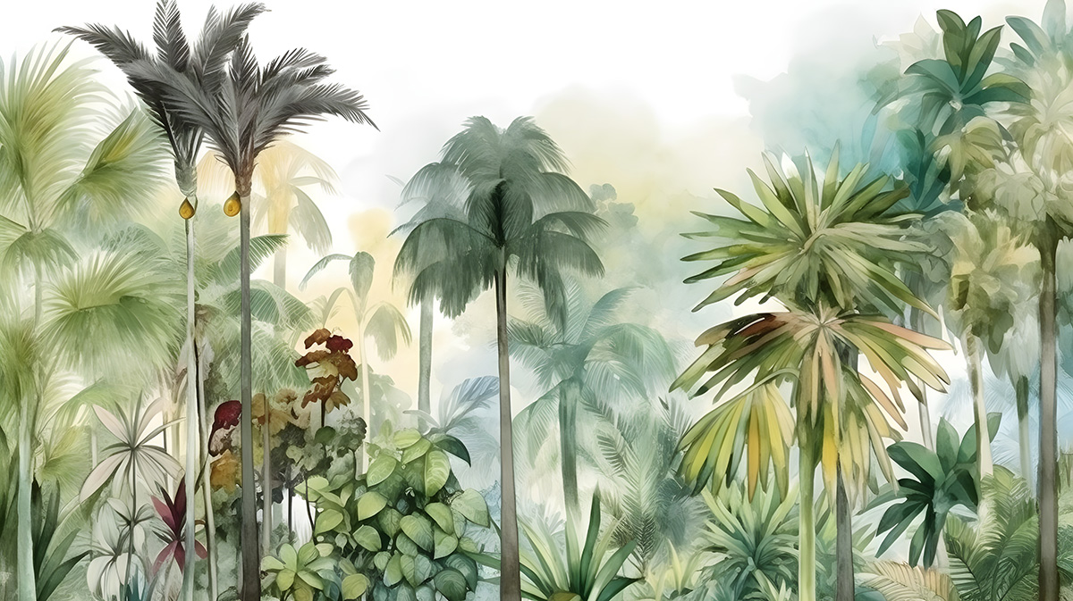 Serene Tropical Palm Scene