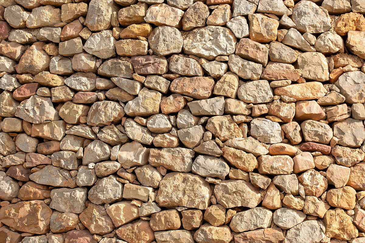 Rustic Dry-Stack Stone Wall